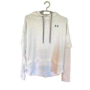 Under Armour Women's Twofer Off-White Hoodie Loose Fit Size‎ S NO STAINS Read!